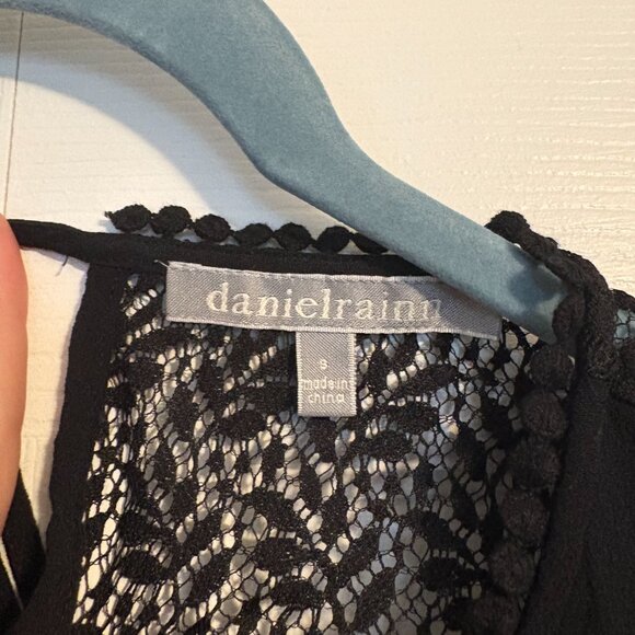 Black Lace-Detailed Top Size Small - Picture 3 of 4
